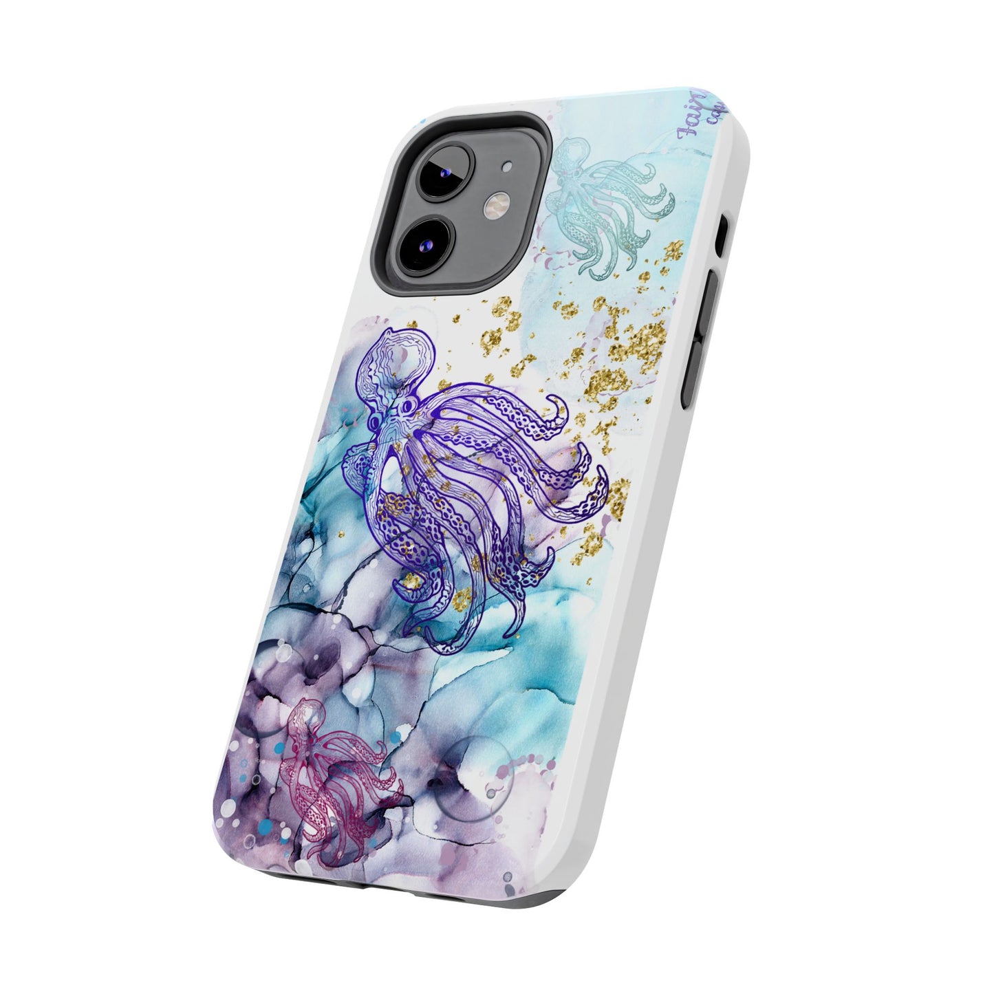Octopus Art Tough Phone Case — Purple Nautical Sea Creature Design