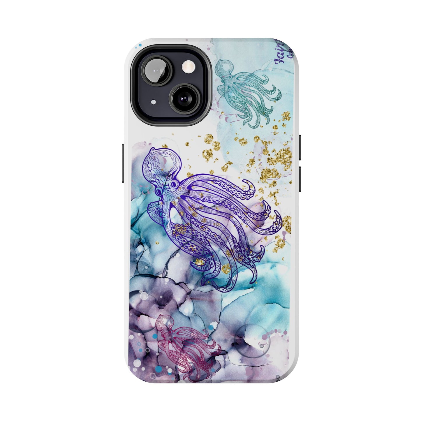 Octopus Art Tough Phone Case — Purple Nautical Sea Creature Design