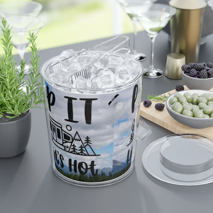 Pop It Like It's Hot Ice Bucket — Camping Trailer Design with Tongs