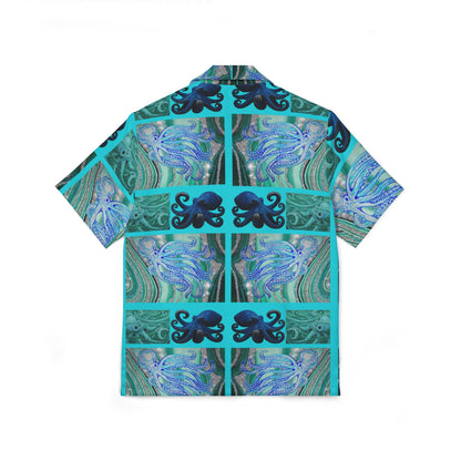 Tropical Octopus Hawaiian Shirt — Teal Ocean AOP Camp Shirt