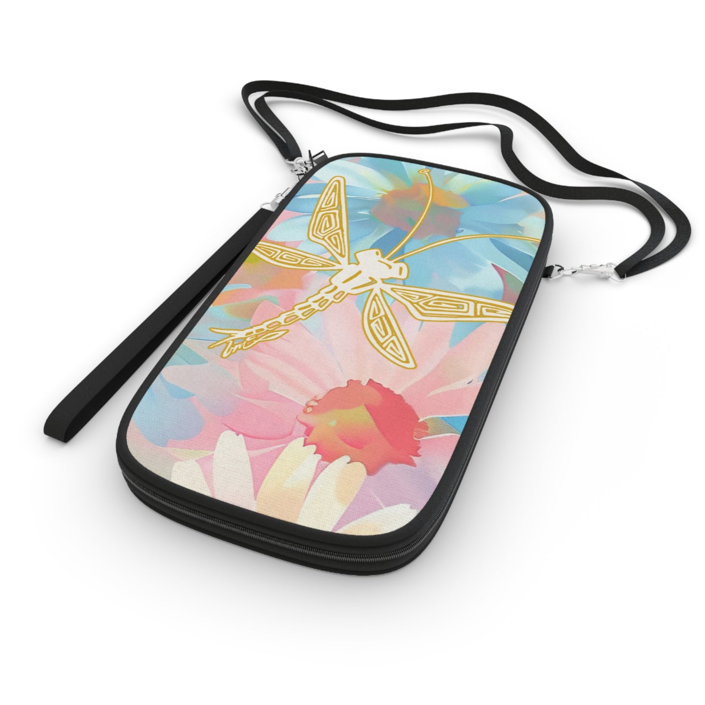 Floral Dragonfly Passport Wallet — Pastel Travel Document Holder
