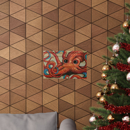 Octopus Wall Art Poster — Matte Horizontal Nautical Print