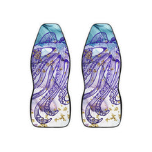 Octopus Art Car Seat Covers — Coastal Marine Purple Blue Seat Protector