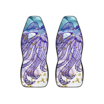 Octopus Art Car Seat Covers — Coastal Marine Purple Blue Seat Protector