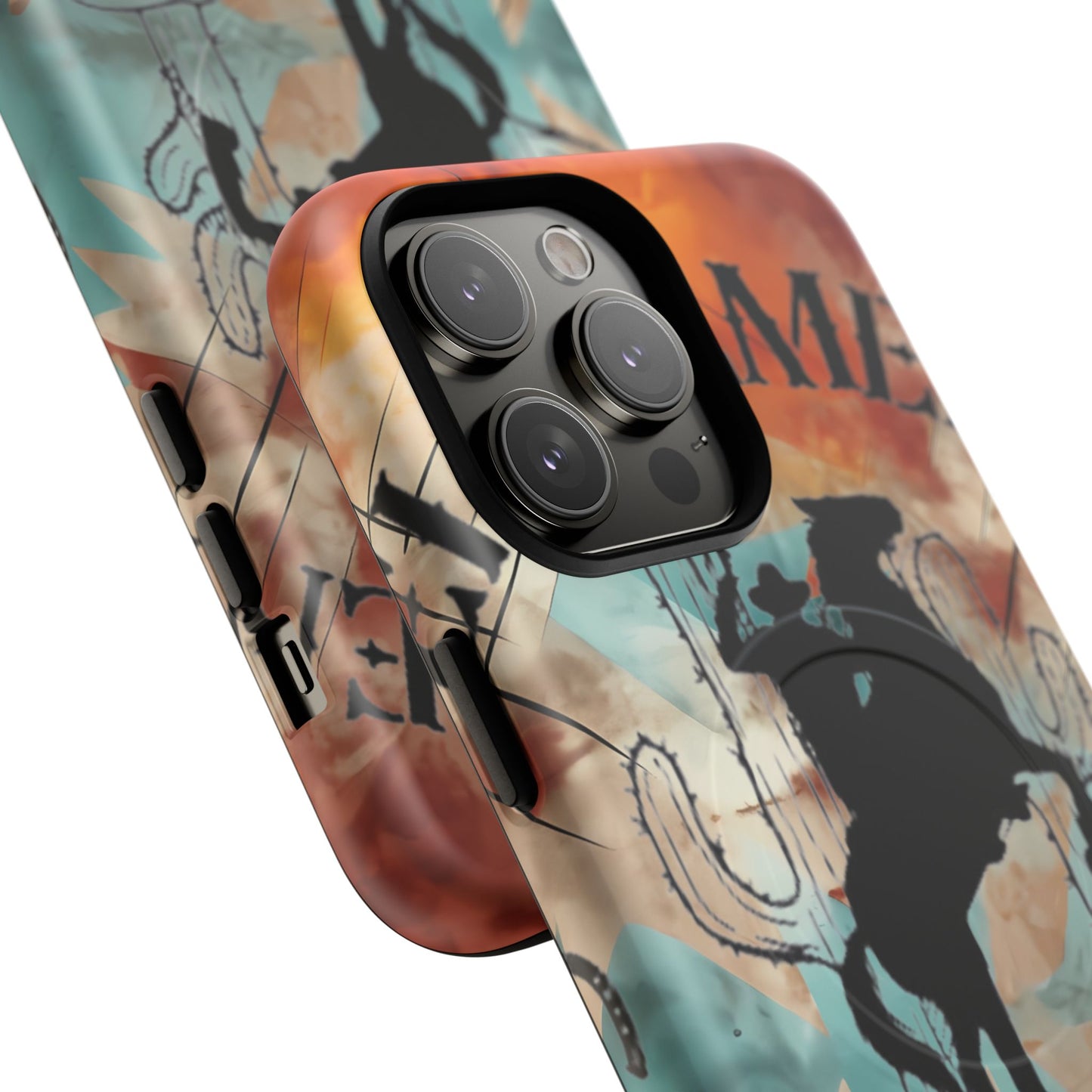 Elopement  Wrangler Tough Magnetic Phone Case — Rodeo Cowboy Silhouette Design