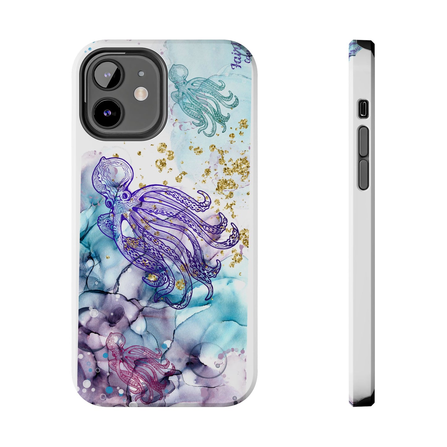Octopus Art Tough Phone Case — Purple Nautical Sea Creature Design
