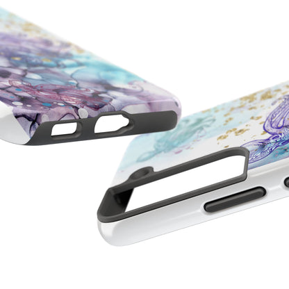 Octopus Art Tough Phone Case — Purple Nautical Sea Creature Design