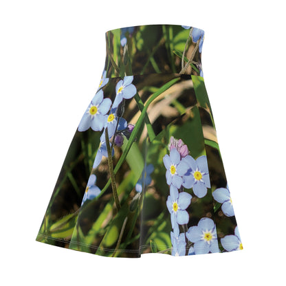 Forget-Me-Not Floral Skater Skirt — Blue Wildflower Print