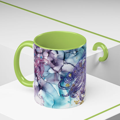 Octopus Watercolor Coffee Mug — Ocean Jellyfish Art Accent Mug (11/15oz)