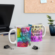 Abstract Rainbow Octopus Mug — Bright Neon Color Splash Coffee Cup