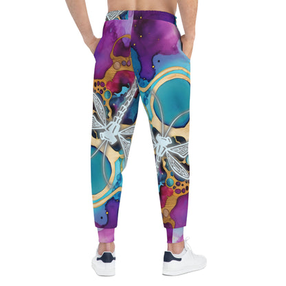 Dragonfly Art Joggers — Abstract Watercolor Athletic Pants