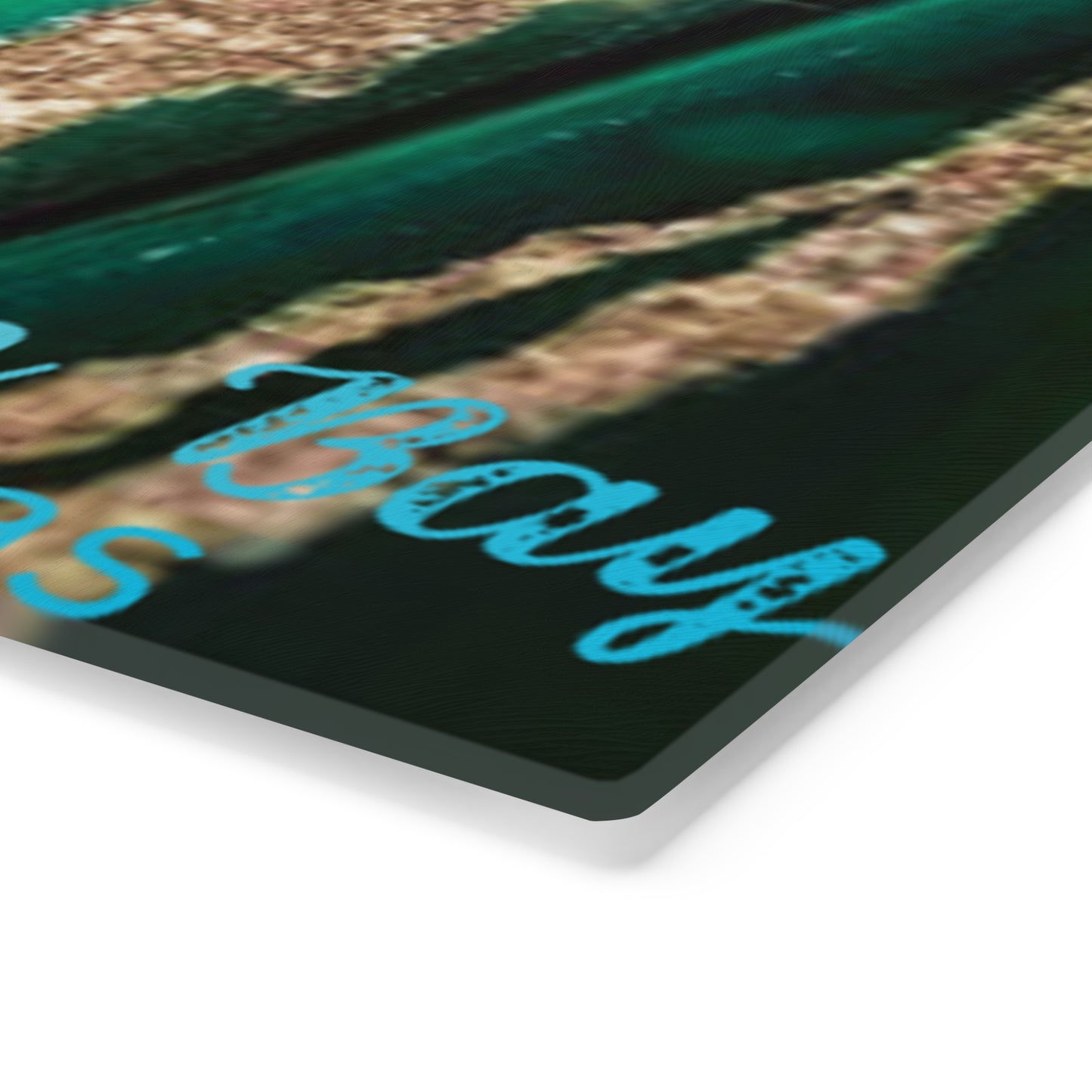 Teal & Gold Agate Glass Cutting Board – Elegant Geode Kitchen Décor