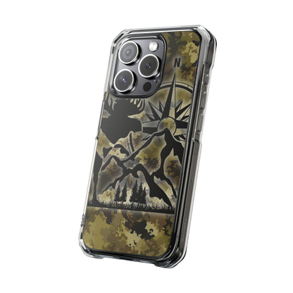 Camo Outdoors Phone Case — Compass & Wildlife Clear Magnetic Impact Case