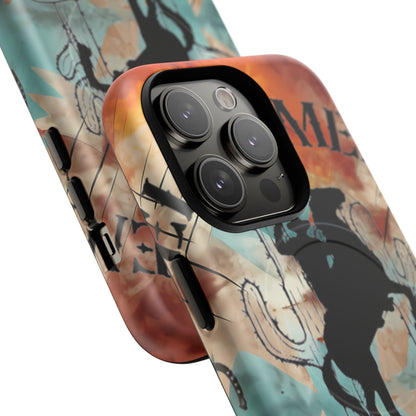 Elopement  Wrangler Tough Magnetic Phone Case — Rodeo Cowboy Silhouette Design