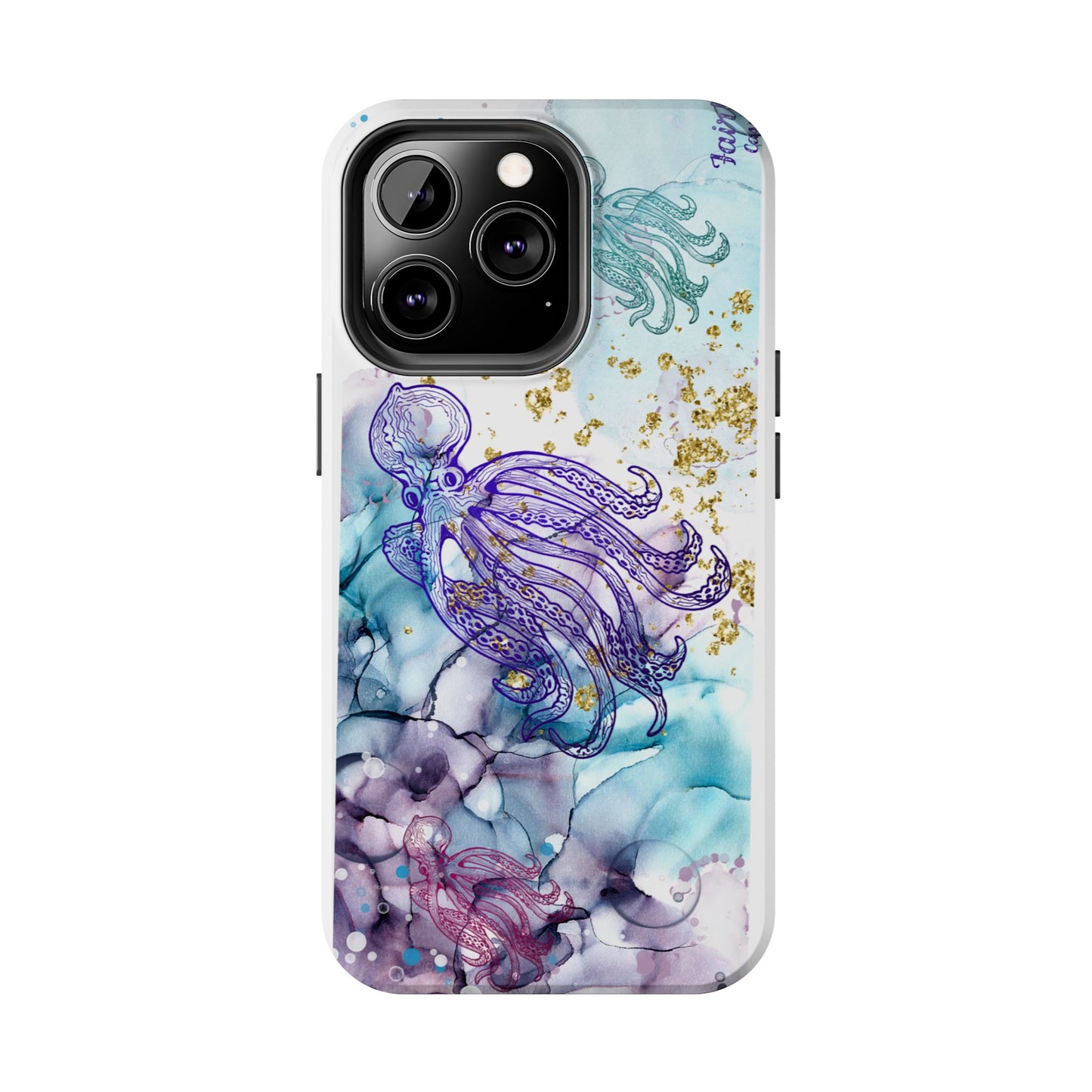 Octopus Art Tough Phone Case — Purple Nautical Sea Creature Design