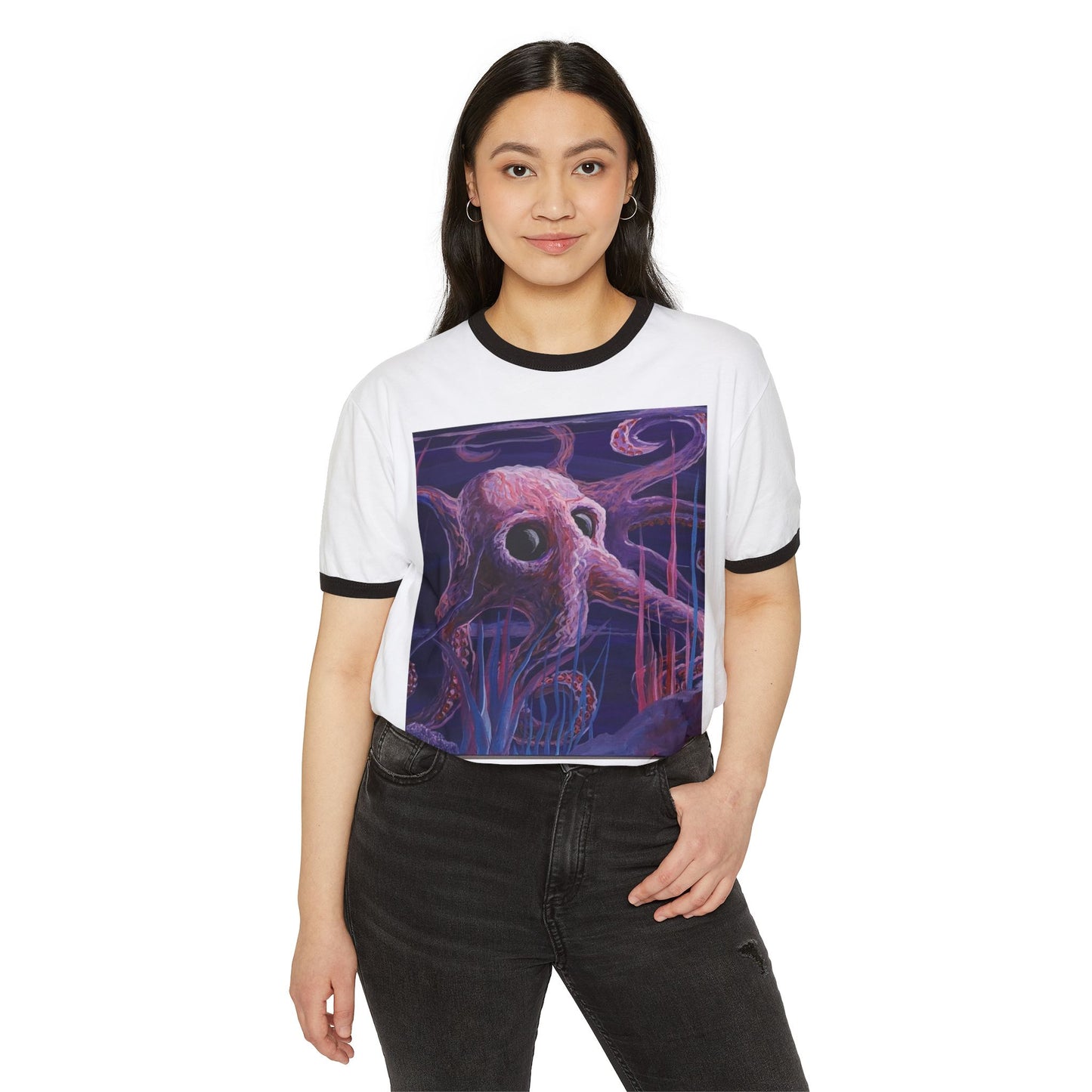 Surreal Oceanic Skull Ringer Tee