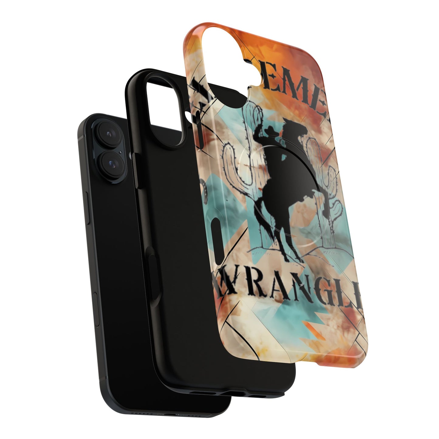 Elopement  Wrangler Tough Magnetic Phone Case — Rodeo Cowboy Silhouette Design