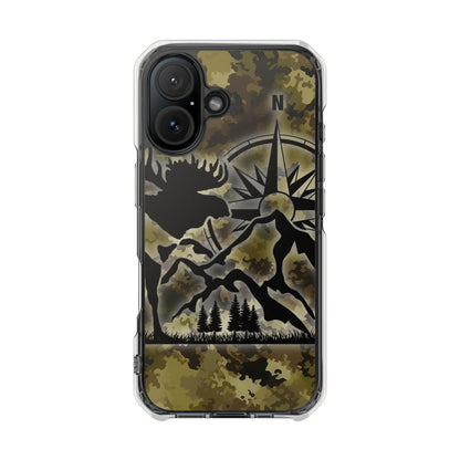 Camo Outdoors Phone Case — Compass & Wildlife Clear Magnetic Impact Case