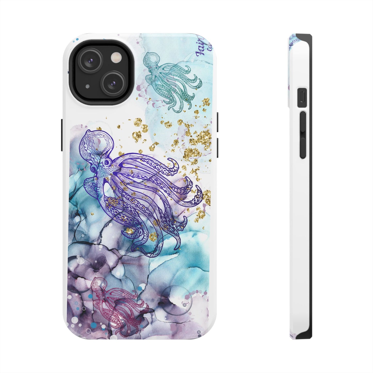 Octopus Art Tough Phone Case — Purple Nautical Sea Creature Design