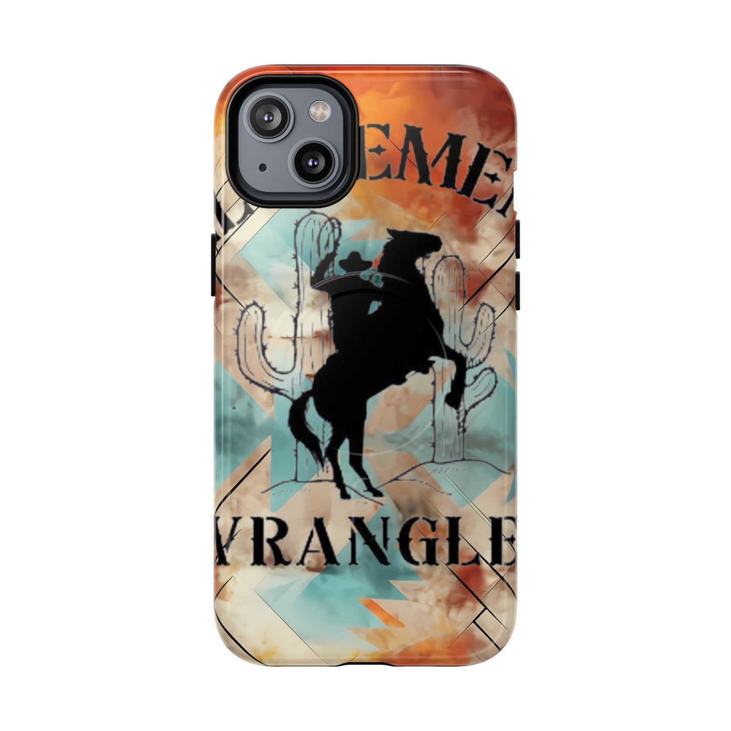 Elopement  Wrangler Tough Magnetic Phone Case — Rodeo Cowboy Silhouette Design