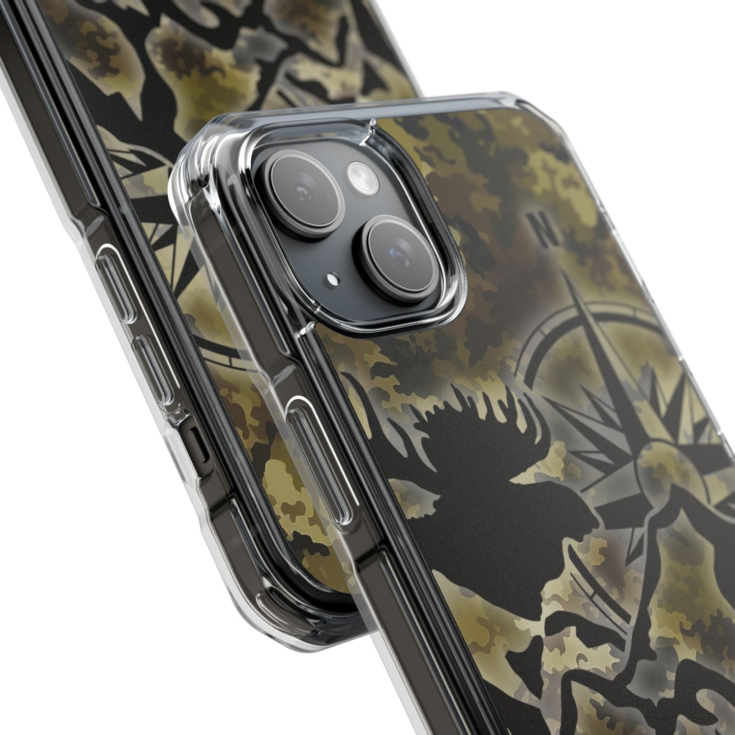 Camo Outdoors Phone Case — Compass & Wildlife Clear Magnetic Impact Case