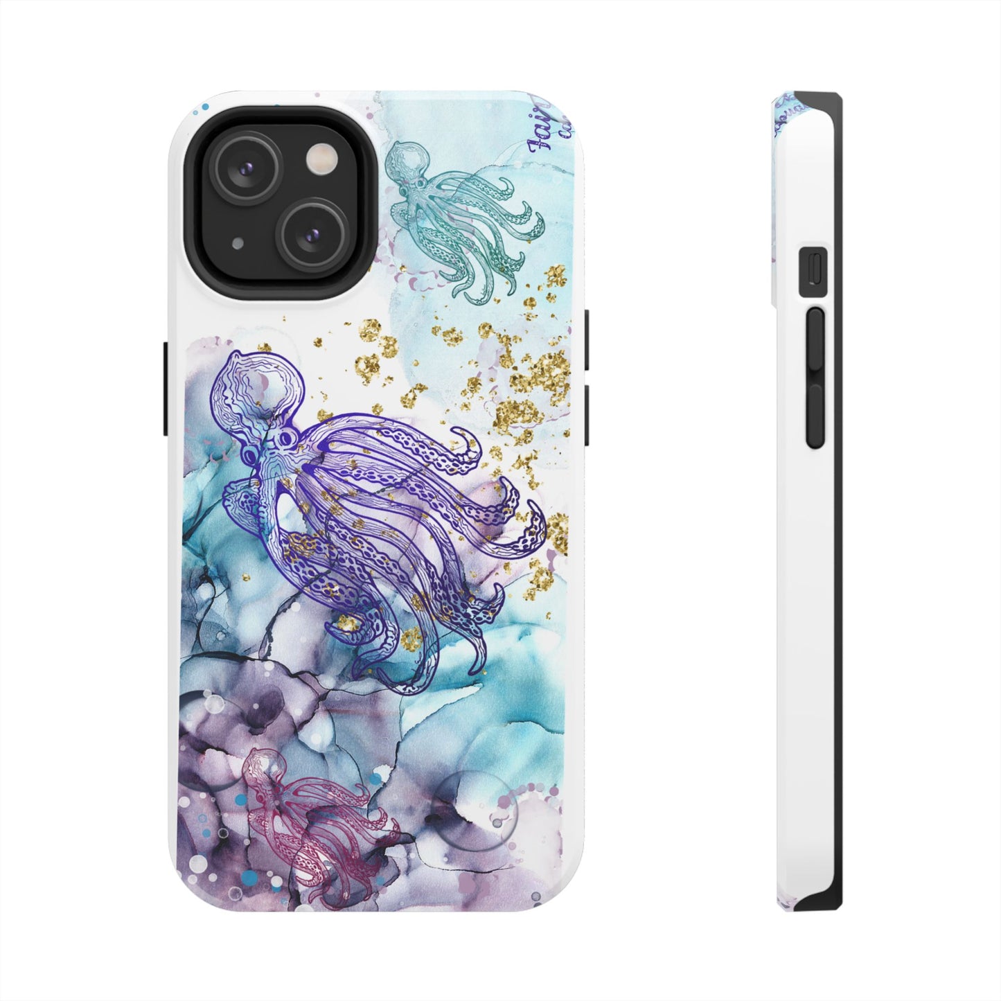 Octopus Art Tough Phone Case — Purple Nautical Sea Creature Design