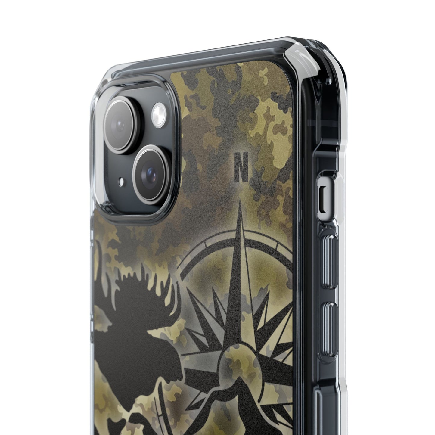 Camo Outdoors Phone Case — Compass & Wildlife Clear Magnetic Impact Case