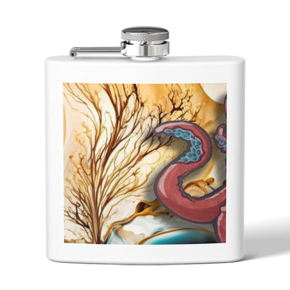 6oz Stainless Steel Flask — Ocean Octopus Art Design