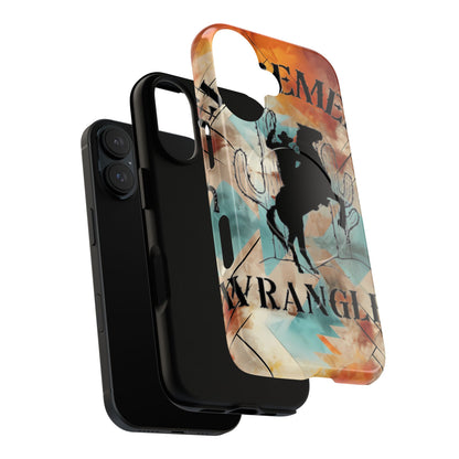 Elopement  Wrangler Tough Magnetic Phone Case — Rodeo Cowboy Silhouette Design