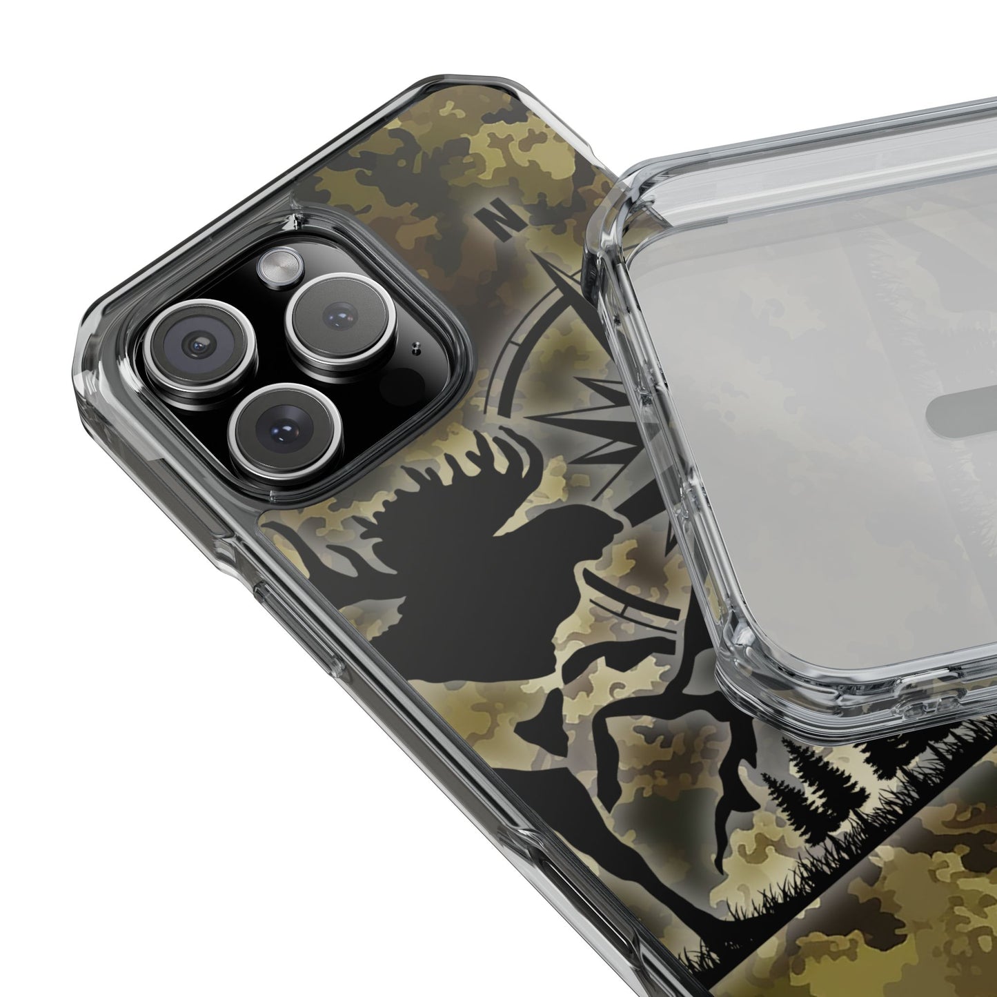 Camo Outdoors Phone Case — Compass & Wildlife Clear Magnetic Impact Case