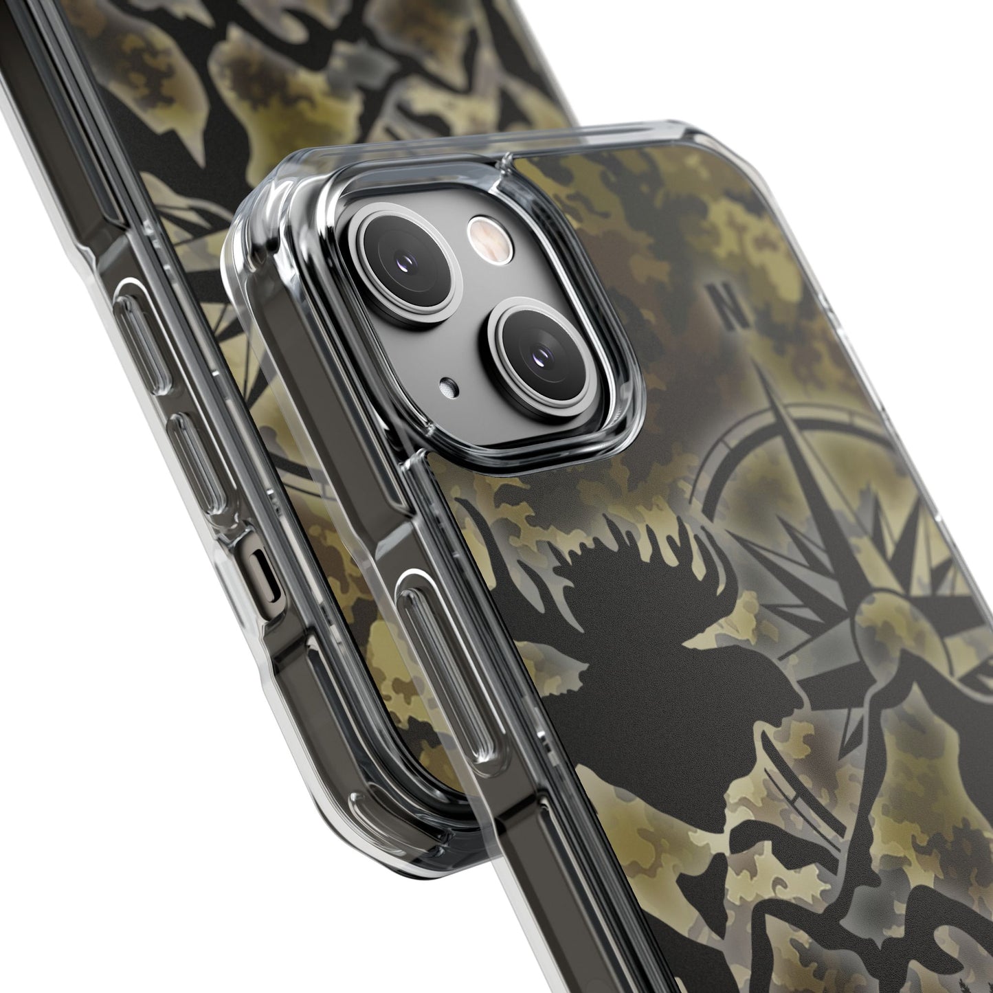 Camo Outdoors Phone Case — Compass & Wildlife Clear Magnetic Impact Case