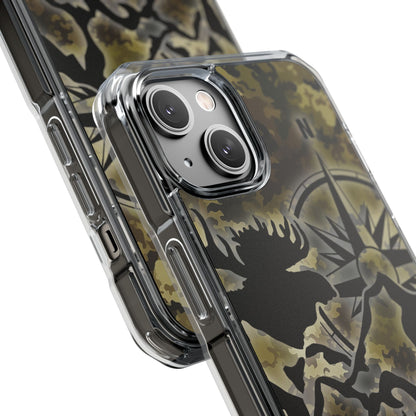 Camo Outdoors Phone Case — Compass & Wildlife Clear Magnetic Impact Case