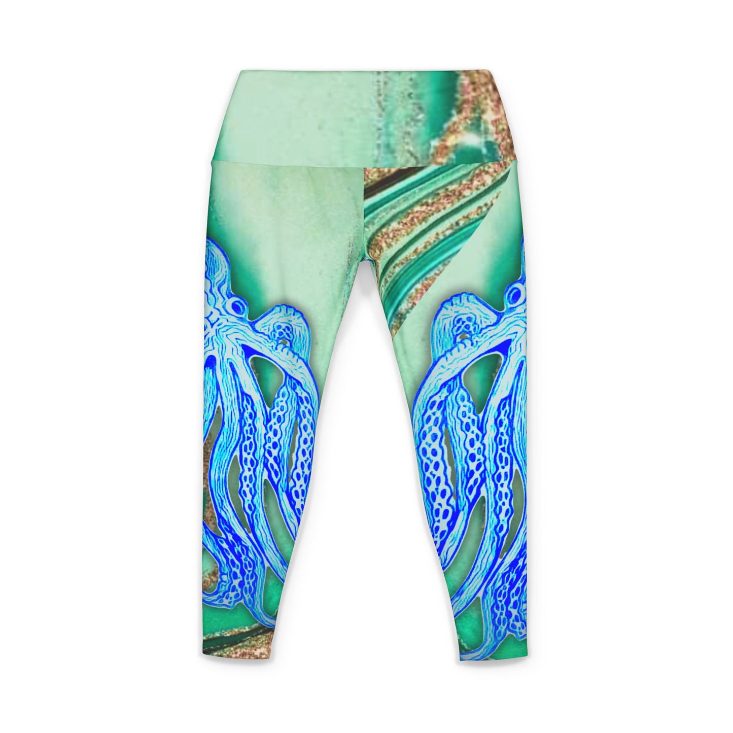 Octopus Seafoam Yoga Pants — Women's All-Over-Print Athletic Leggings