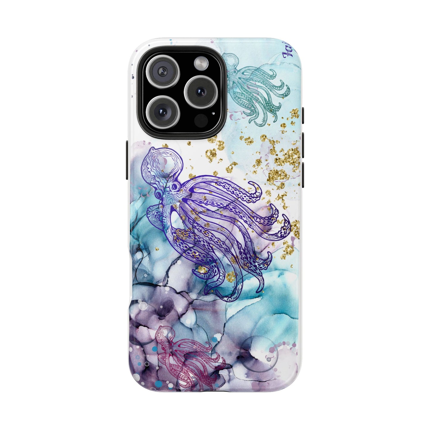 Octopus Art Tough Phone Case — Purple Nautical Sea Creature Design