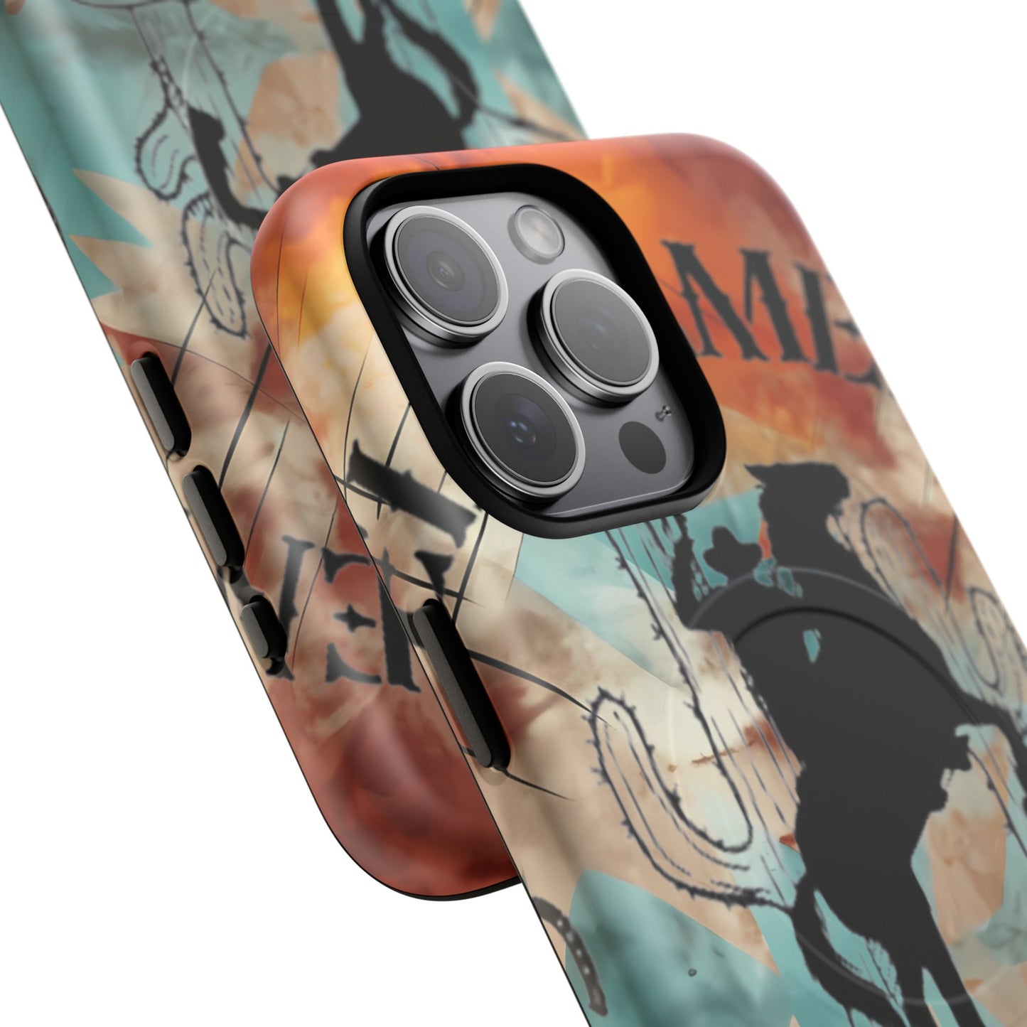 Elopement  Wrangler Tough Magnetic Phone Case — Rodeo Cowboy Silhouette Design