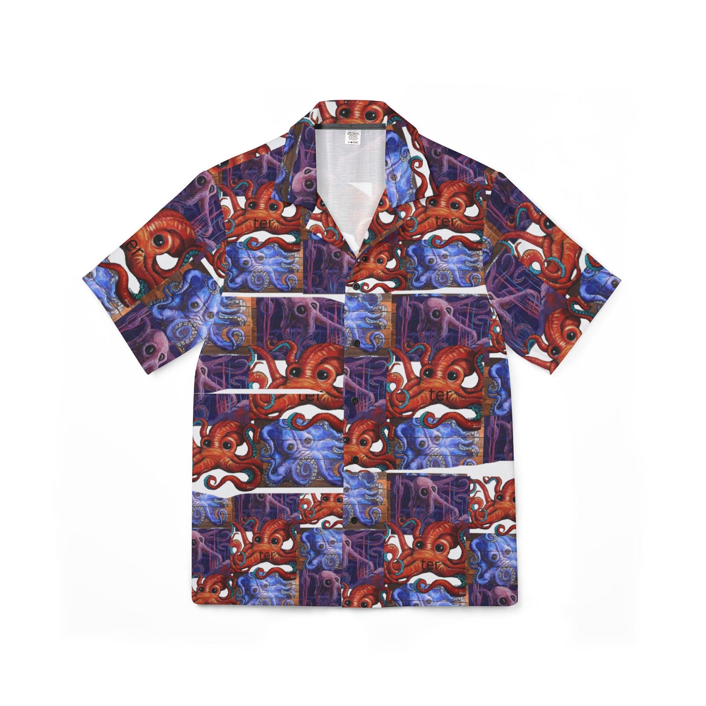 Octopus Pattern Hawaiian Shirt — Men’s Tropical Camp Shirt