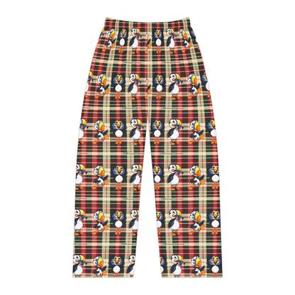 Women's Plaid Puffin Pajama Pants — Cozy Holiday Lounge Sleepwear