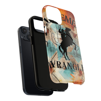 Elopement  Wrangler Tough Magnetic Phone Case — Rodeo Cowboy Silhouette Design