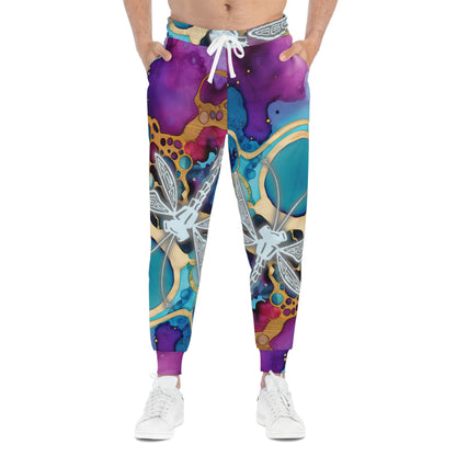 Dragonfly Art Joggers — Abstract Watercolor Athletic Pants