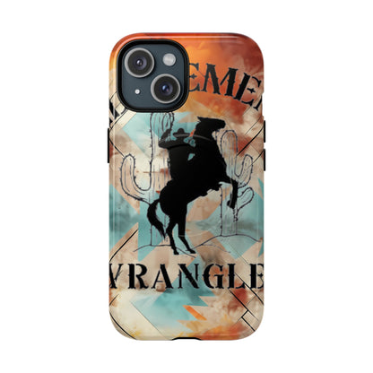Elopement  Wrangler Tough Magnetic Phone Case — Rodeo Cowboy Silhouette Design