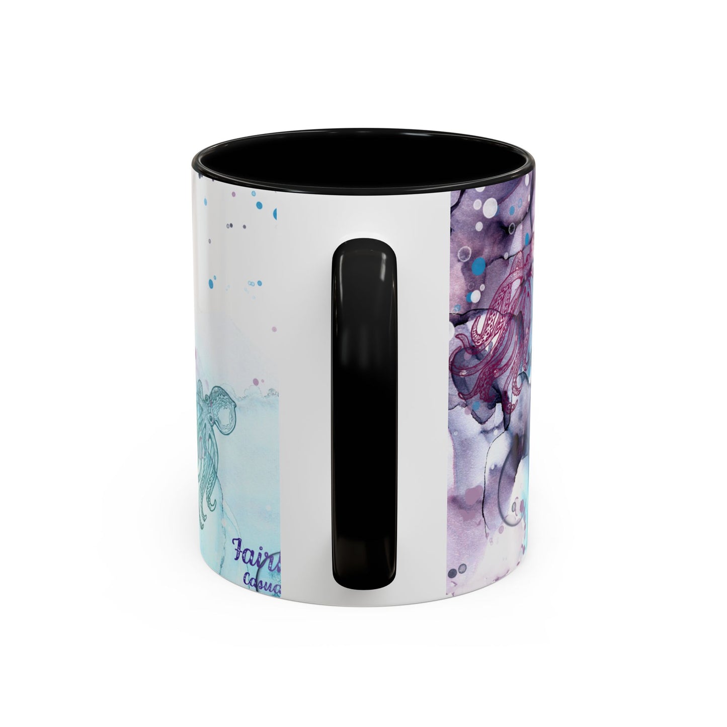 Octopus Watercolor Coffee Mug — Ocean Jellyfish Art Accent Mug (11/15oz)