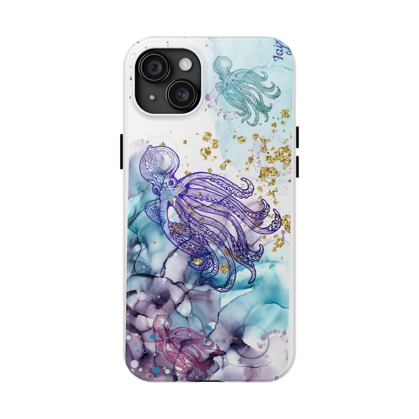 Octopus Art Tough Phone Case — Purple Nautical Sea Creature Design