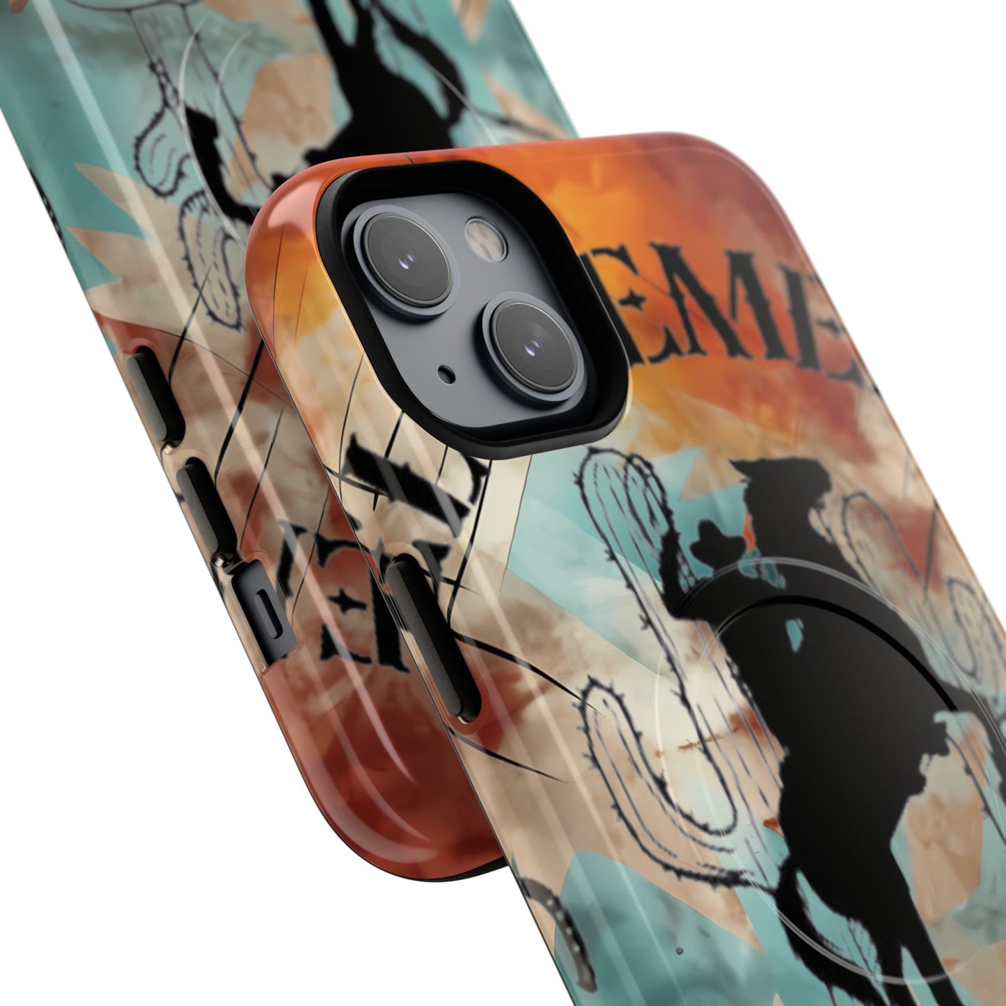 Elopement  Wrangler Tough Magnetic Phone Case — Rodeo Cowboy Silhouette Design