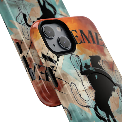 Elopement  Wrangler Tough Magnetic Phone Case — Rodeo Cowboy Silhouette Design