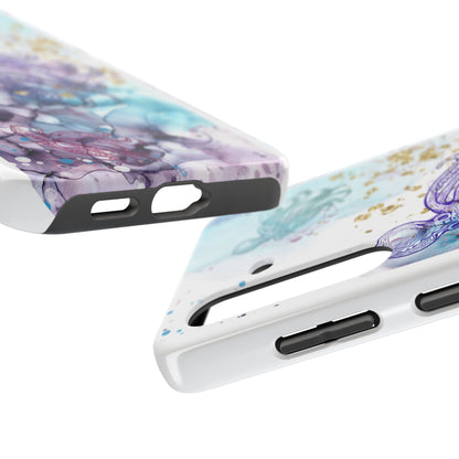 Octopus Art Tough Phone Case — Purple Nautical Sea Creature Design