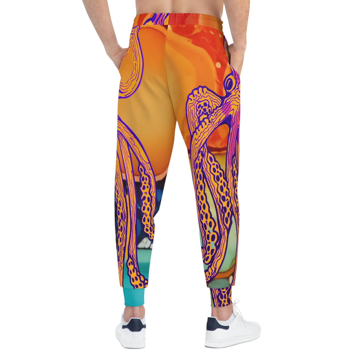 Octopus Sunset Joggers — Vibrant All-Over-Print Athletic Pants