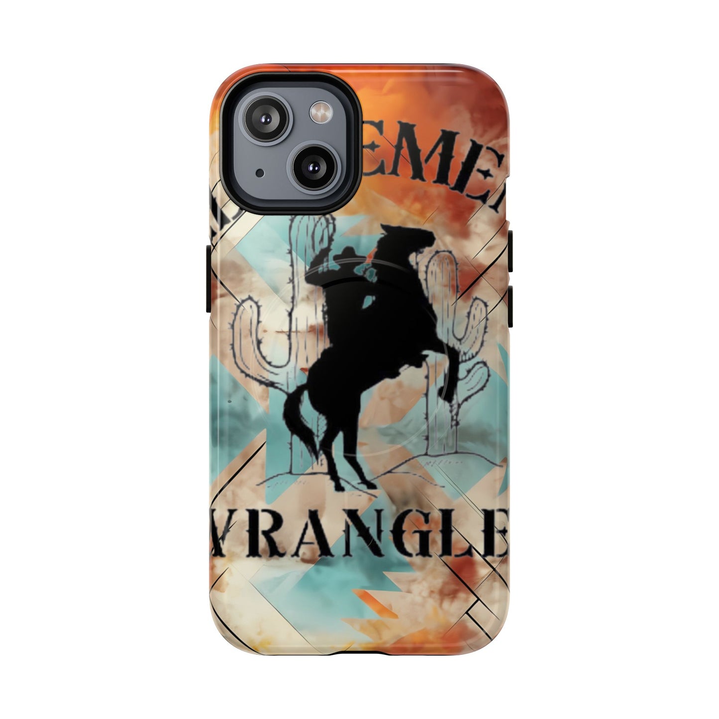 Elopement  Wrangler Tough Magnetic Phone Case — Rodeo Cowboy Silhouette Design