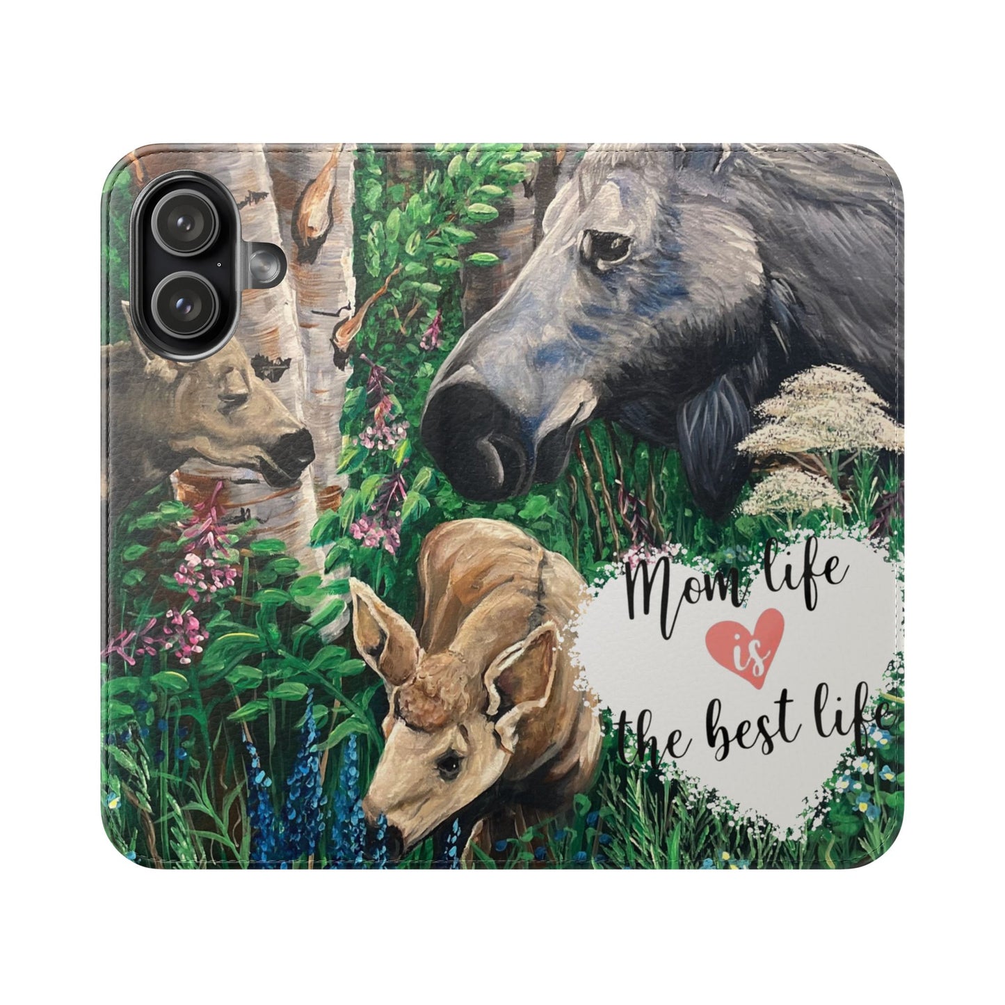 Mom Life Is the Best Life Moose Family Wallet Phone Case