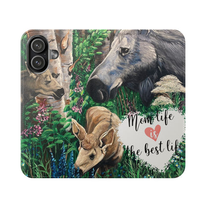 Mom Life Is the Best Life Moose Family Wallet Phone Case