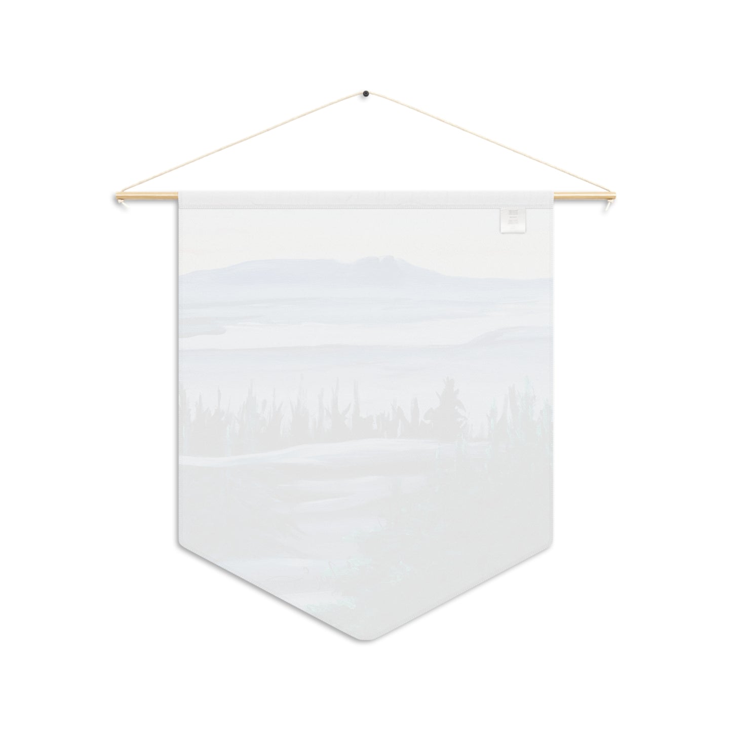 Mountain Mist Pennant Wall Banner — Serene Forest Landscape Hanging Decor